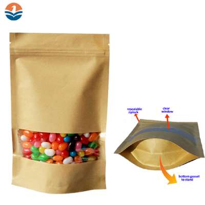 Snack Food Plastic Packaging Kraft Paper Ziplock Bags